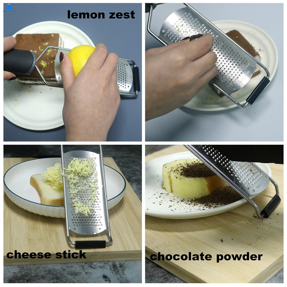 Cheese Zester Grater Handheld with Handle-Lemon Citrus 1 Pack, Black