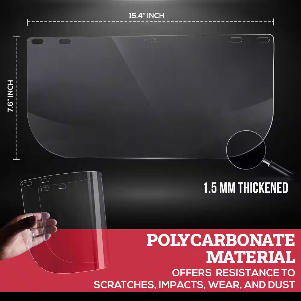 15-Pack Replacement Clear Face Shields