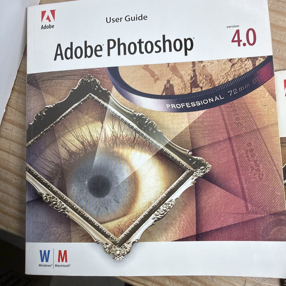Adobe Photoshop 4.0 for Macintosh Application And Tutorial CDs Vintage 1996
