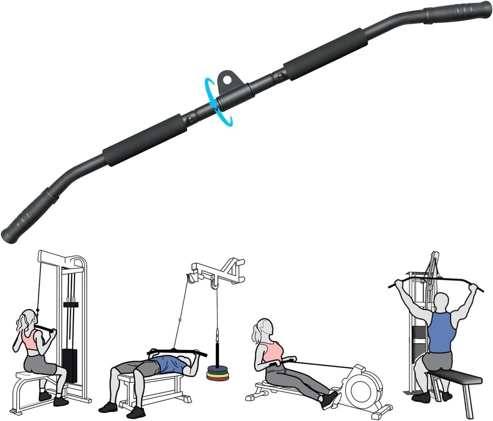 Rotating LAT Pull Down Bar 39.4'' LAT Pulldown Attachments for Pulley System Gym