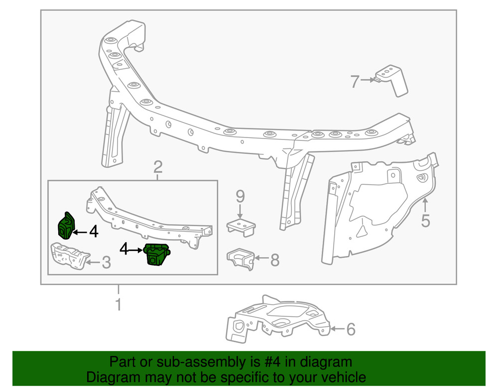 Genuine GM Passenger Side Radiator Support Bracket 25792294