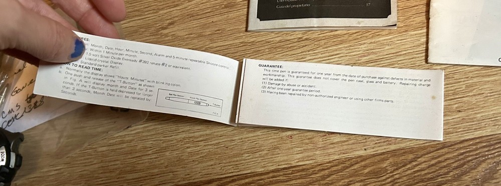 4 VINTAGE WATCH USER GUIDES