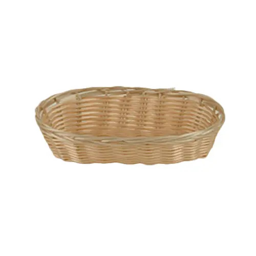 Thunder Group 8-1/4"x4-1/4"x2" Natural Tan Plastic Woven Stackable Basket