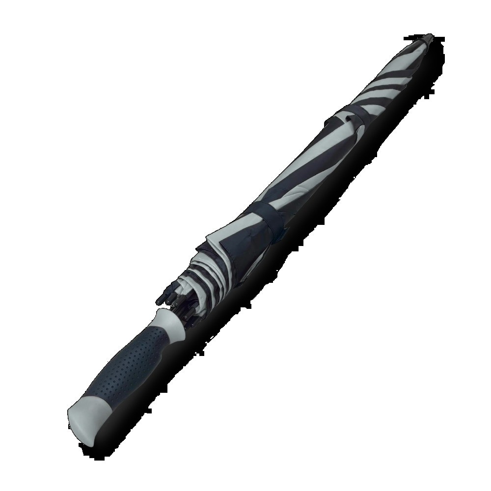 Double Layer Golf Umbrella Windproof Large Canopy for Rain Gray Black