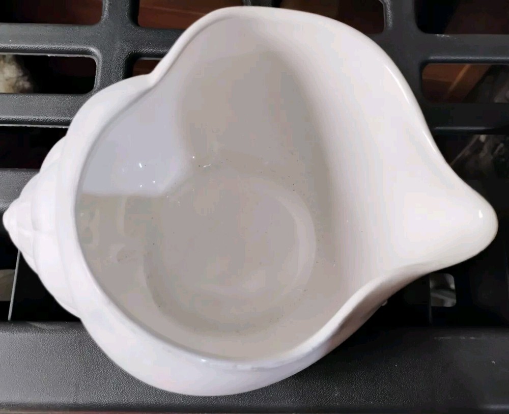 White Ceramic Conch Shell Seashell Bowl Planter Container Center Piece Ocean