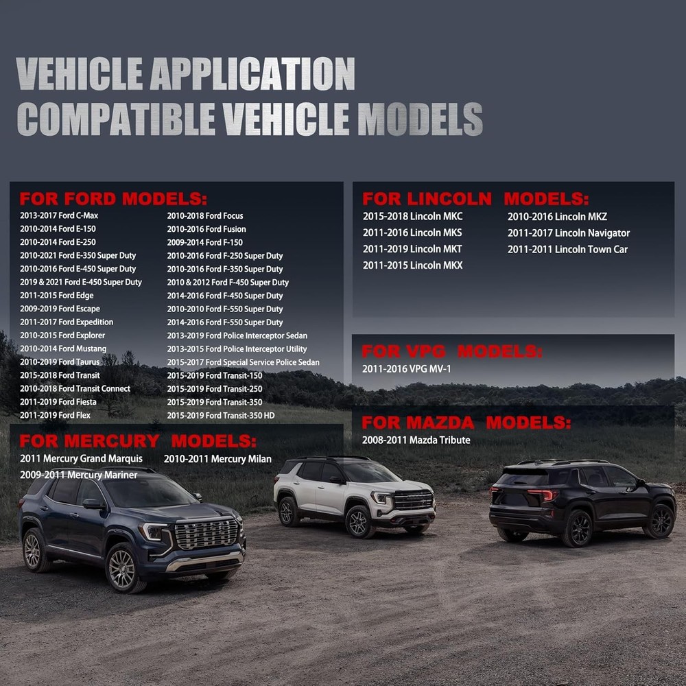 Pre-Programmed TPMS Sensor Set for Ford, Lincoln, Mazda & Mercury - 4 Pack