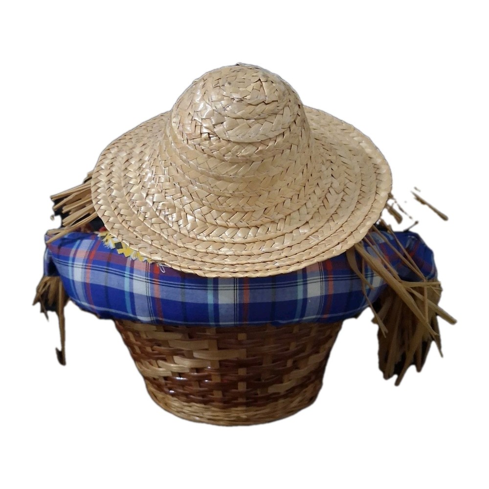 Fall Autumn Scarecrow Wicker Basket