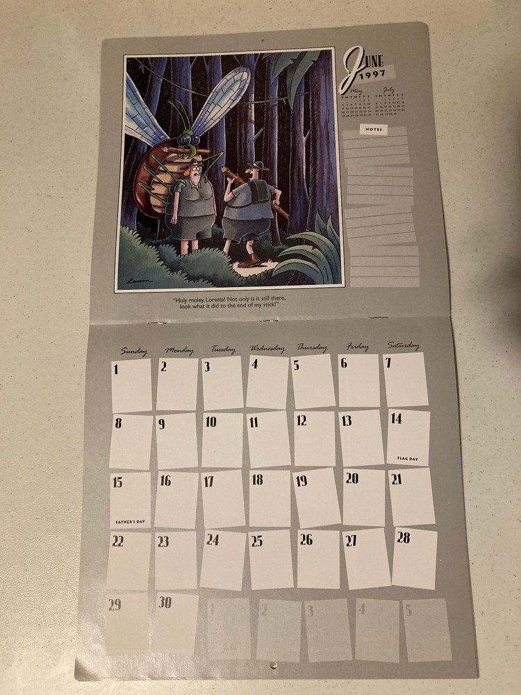 Vintage The Far Side 1997 Wall Calendar - missing back cover