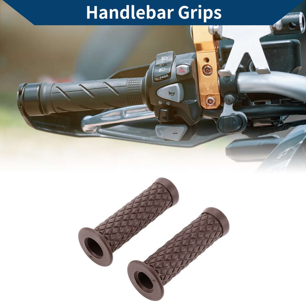 7/8" 22mm Rubber Motorcycle Handlebar Covers for Coffee