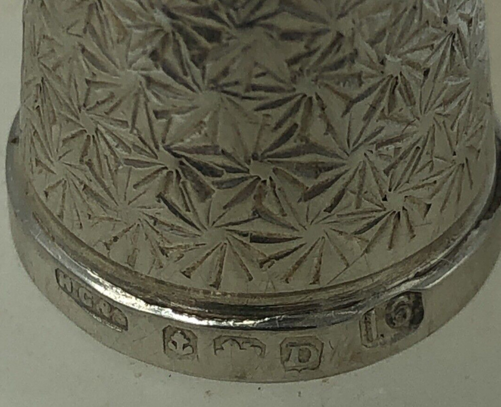 Antique Solid Silver Thimble The Spa Henry Griffith & Son Birmingham 1928 Boxed