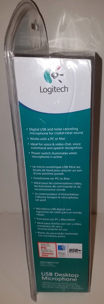 (NEW) LOGITECH USB DESKTOP MICROPHONE (SKYPE CERTIFIED)NOISE CANCELLING (PC/MAC)