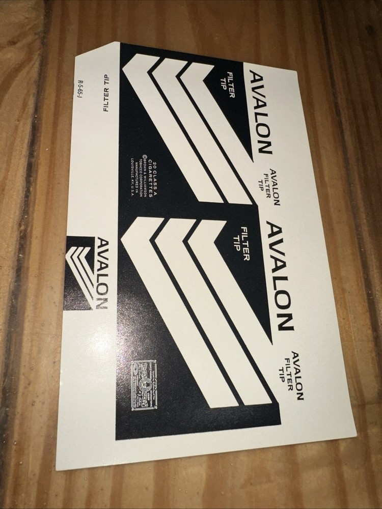 1x Avalon Cigarette Labels  Advertising Unused