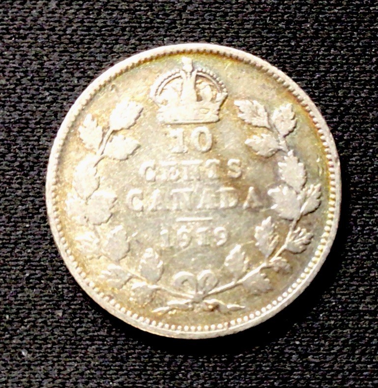 1919 Canada Silver! 10 Cents! ENN Coins