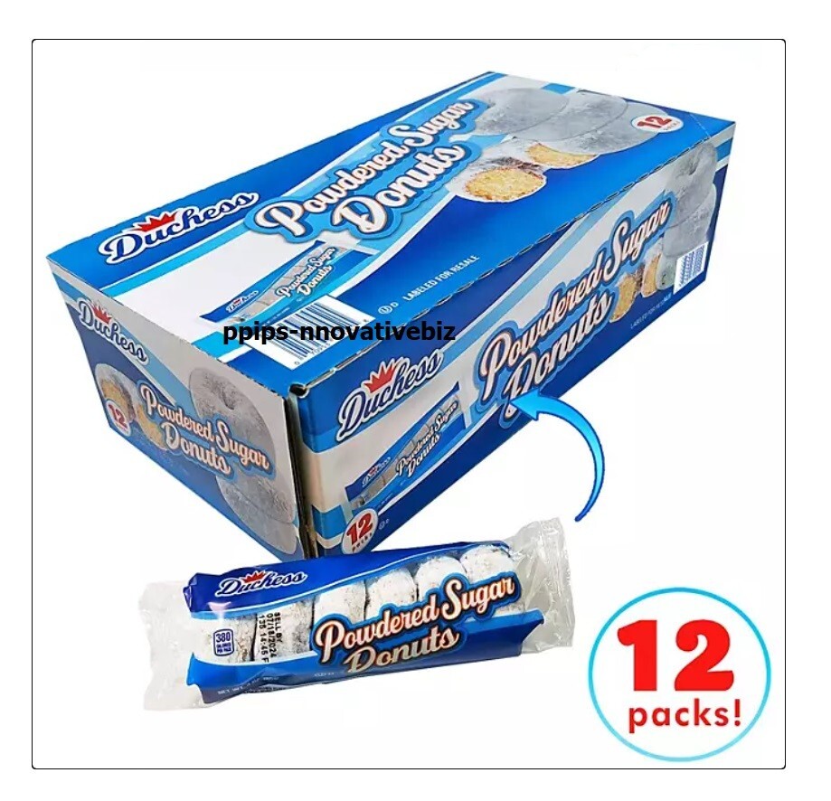 Duchess Mini POWDERED Sugar DONUTS, 3 oz., 12 pk - SHIPS SAME DAY!!!