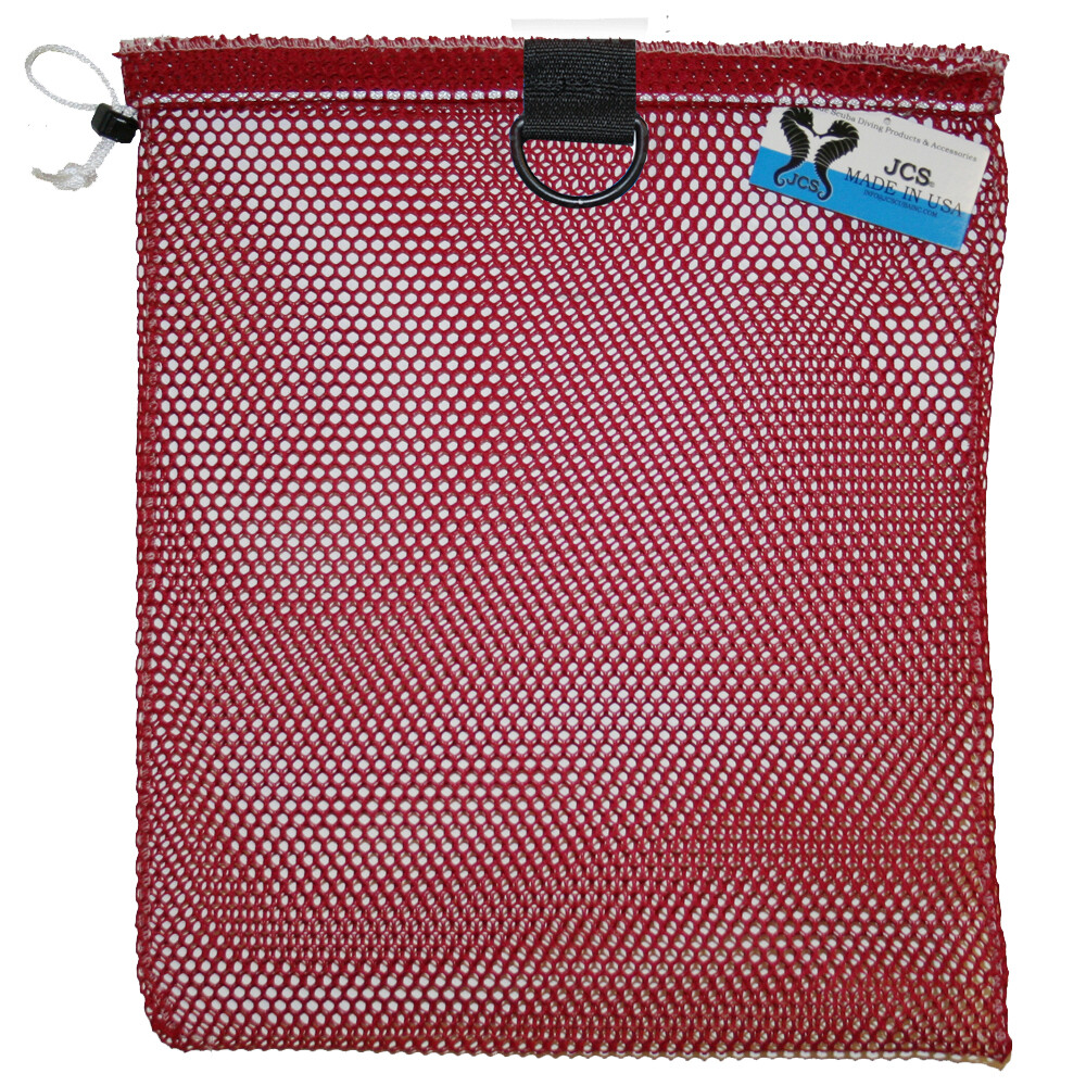 JCS Nylon Mesh Drawstring Bag with D-Ring, Small, Approx. 15x20