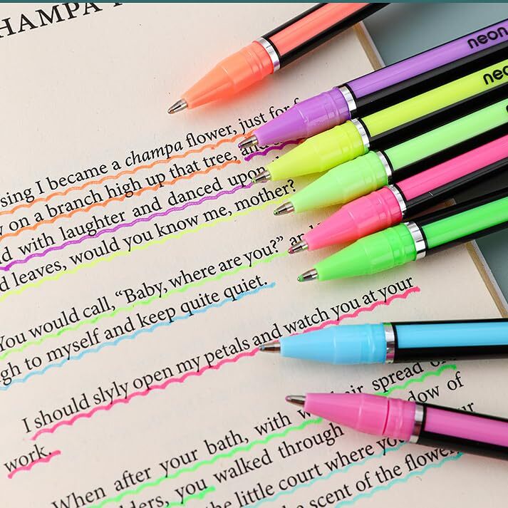 Neon Colour Highlighter 1.0mm Pens