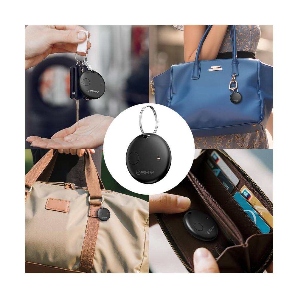 Esky Air Tracker Tags-4 Pack, Bluetooth Smart Luggage Tracker Works with Appl...