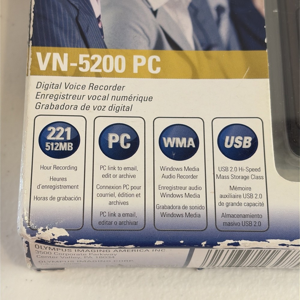 Olympus VN-5200 PC Digital Voice Recorder 512 MB USB Tested Working