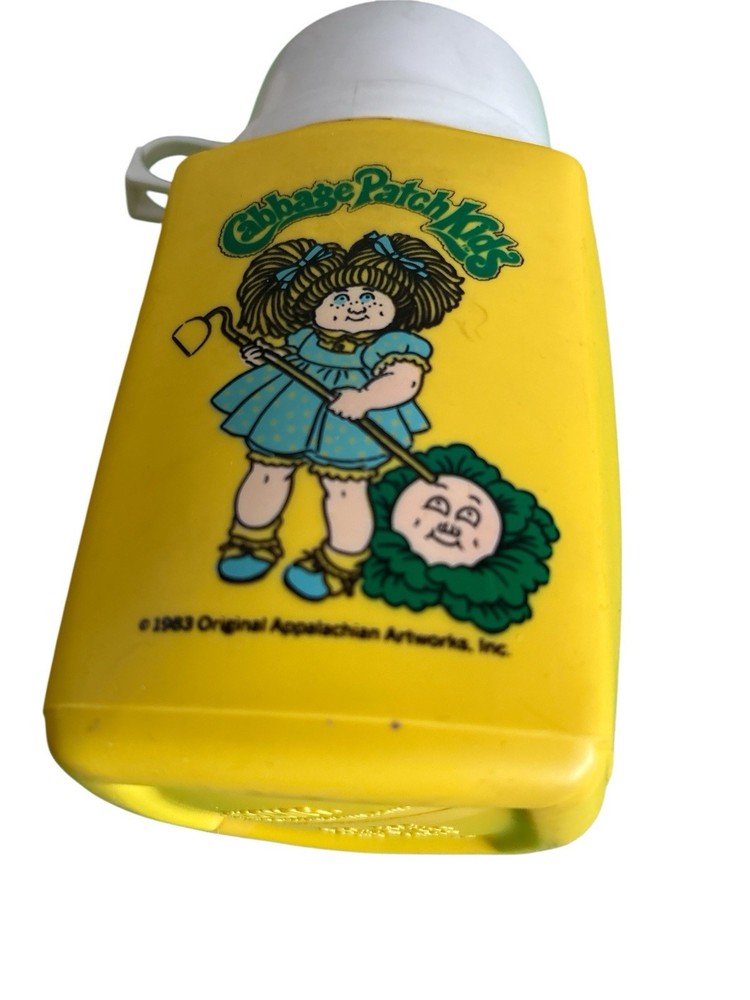 1983 Cabbage Patch Kids Yellow Plastic Thermos Cup Mug Original