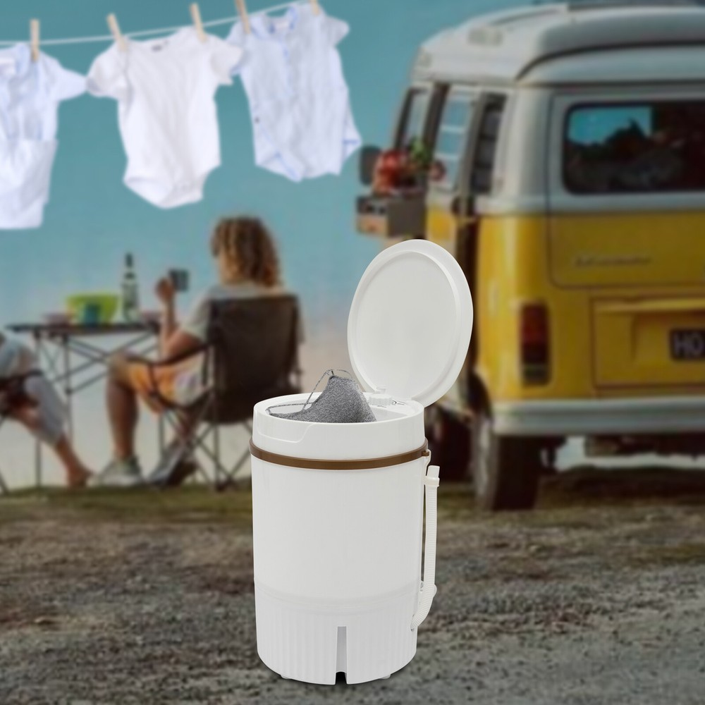 White Portable Mini Washing Machine Washer with Drainage Basket Multi-Functional
