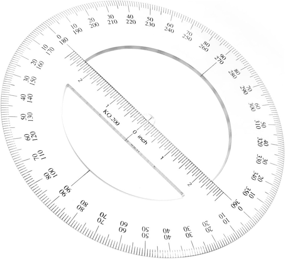 360 Degree Clear Protractor 20Cm/8 Inch Diameter Plastic Math Protractors Circle