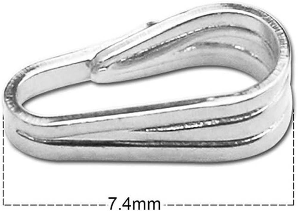 10Pcs Solid Sterling Silver Snap-On Bail Pendant Connector Finding for Jewelry C