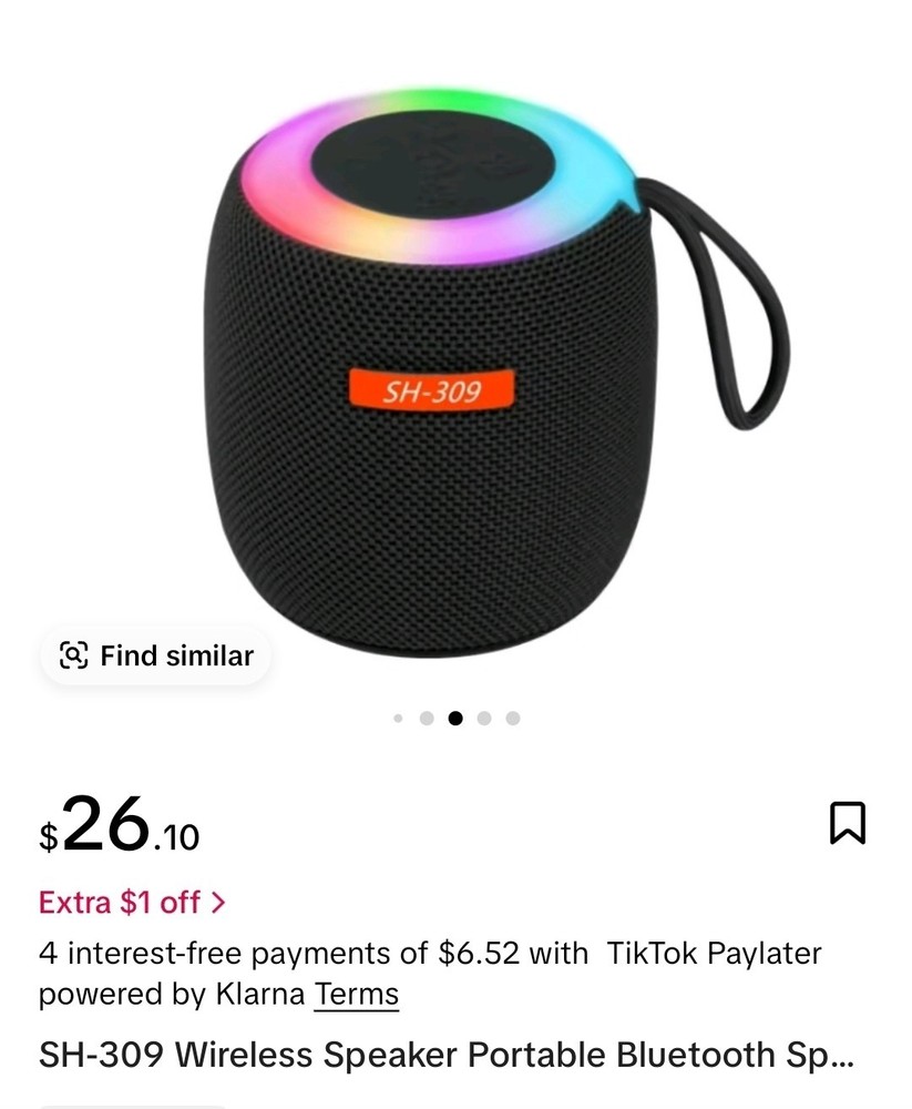 Wireless Speaker Portable Bluetooth Speaker with RGB Lights