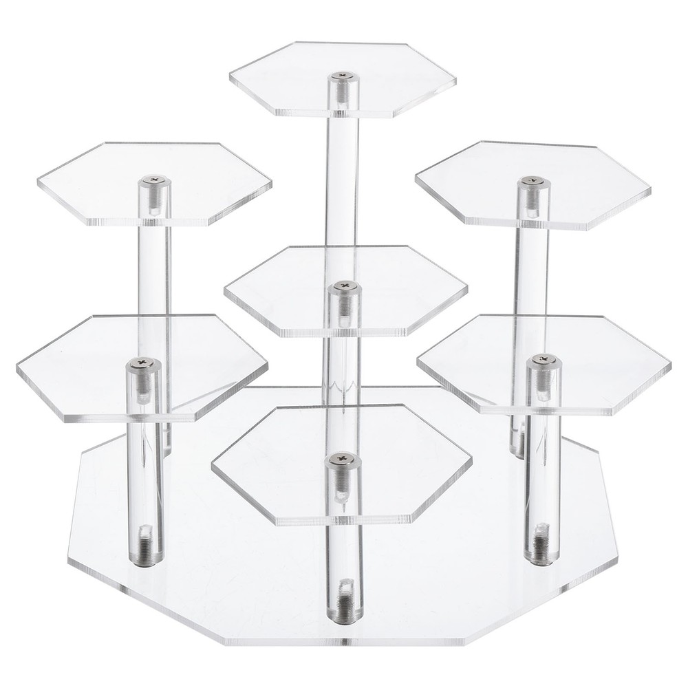 Acrylic Display Stand for Figures 7 Tier Acrylic Riser for Cupcake Clear