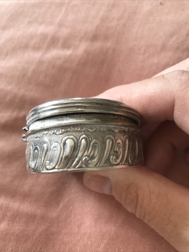 Antique German Silver Cherub Trinket Box