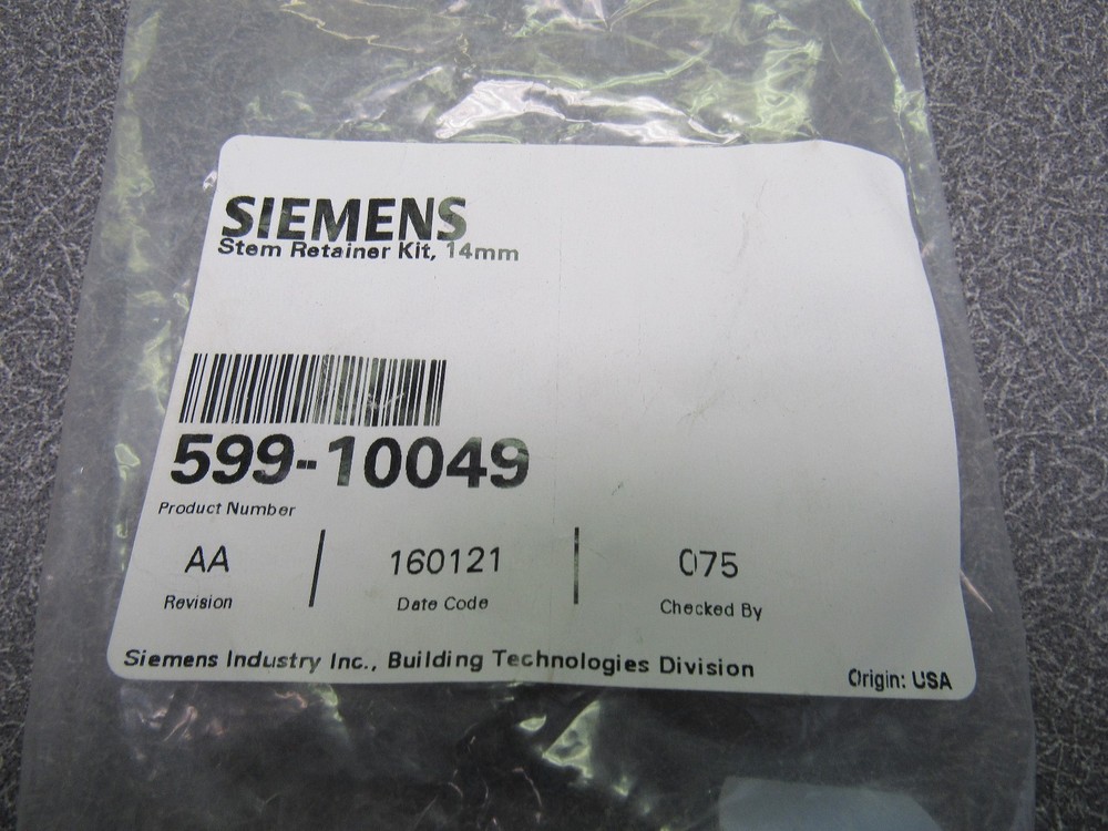 Siemens 599-10049 - Stem Retainer Kit 14mm, NEW