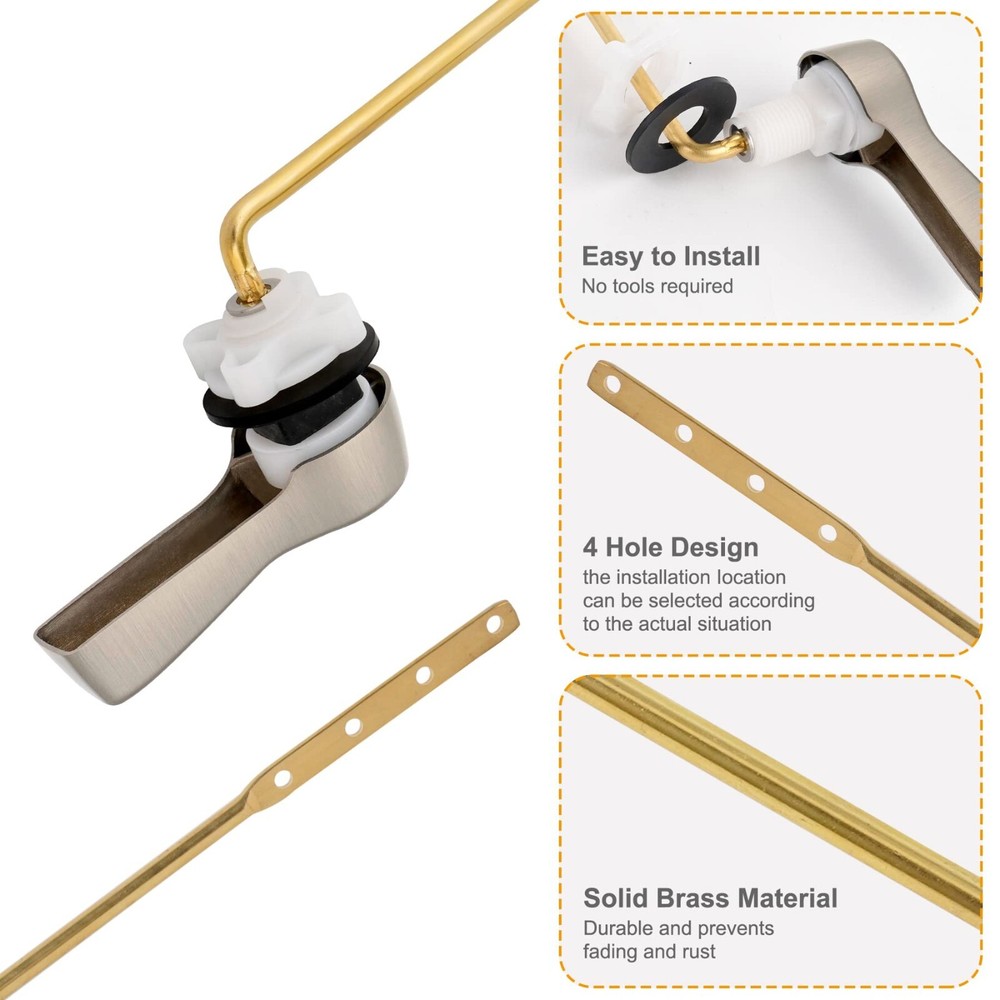 Universal Front Mount Toilet Handle Tank Flush Lever Replacement Handle Toilets