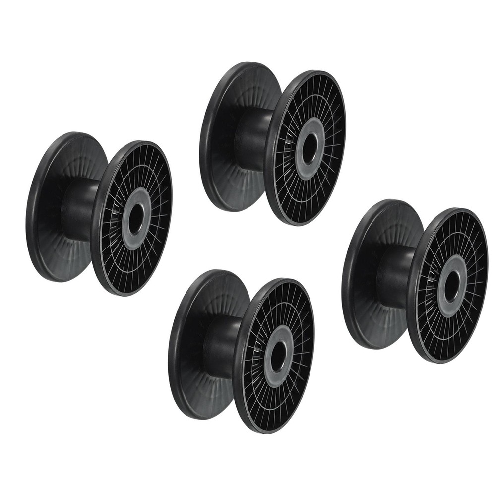 4pcs 4.7" Floss Bobbins Plastic Empty Thread Spools Weaving Bobbin Black