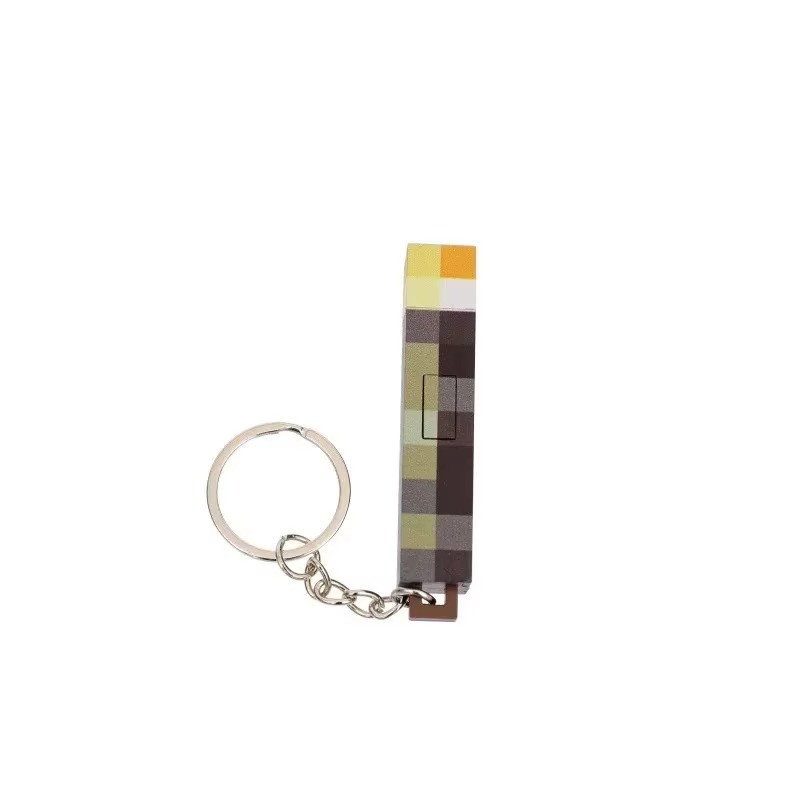 Minecraft Torch LED Keychain Flashlight Light Up Mini Rechargeable Backpack
