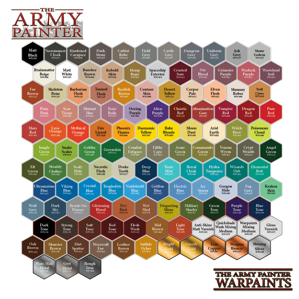 THE ARMY PAINTER Acrylic WARPAINT Complete Range Gloss/Flat/Washes/Effects