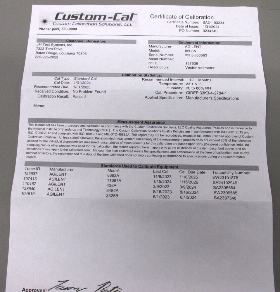 HP/Agilent 8508A Vector Voltmeter BR