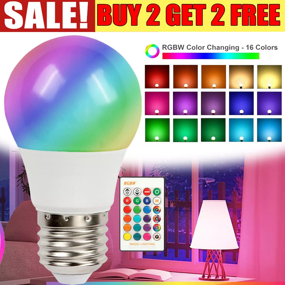 RGB RGBW LED Bulb Light 16 Color Changing E27 Lamp IR Remote Controller Dimmable