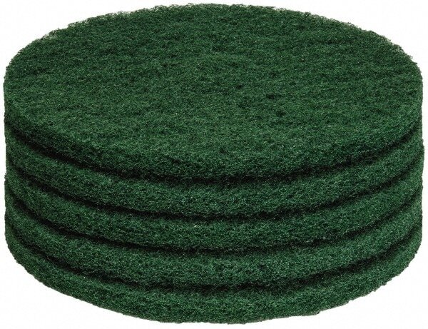 PRO SOURCE Floor Stripping Pads: 5 Pack, Green Coarse Polyester, 15" Diameter