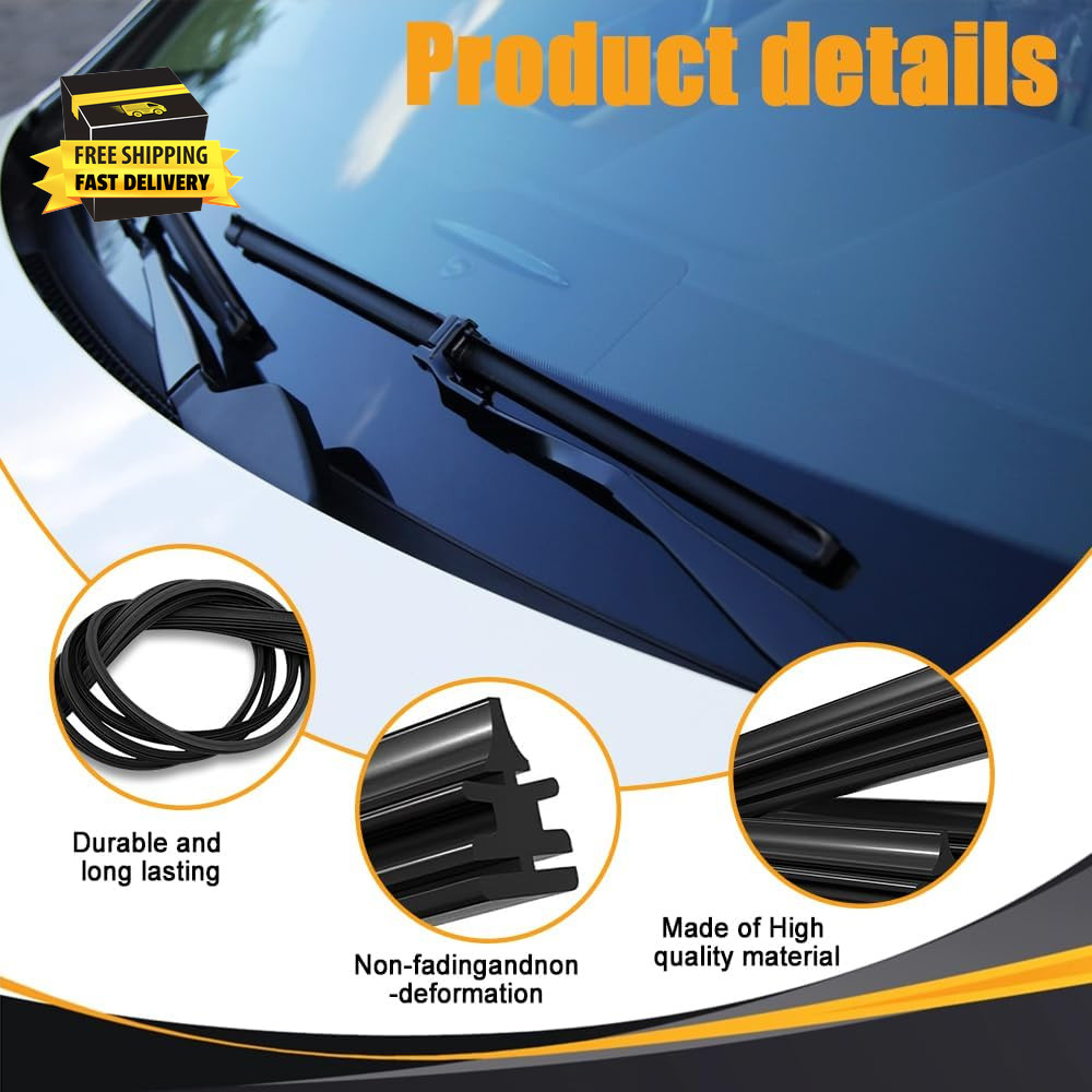 4 Pack Windshield Wiper Blades Refills, DIY Adjustable Car Windscreen Wiper Rubb