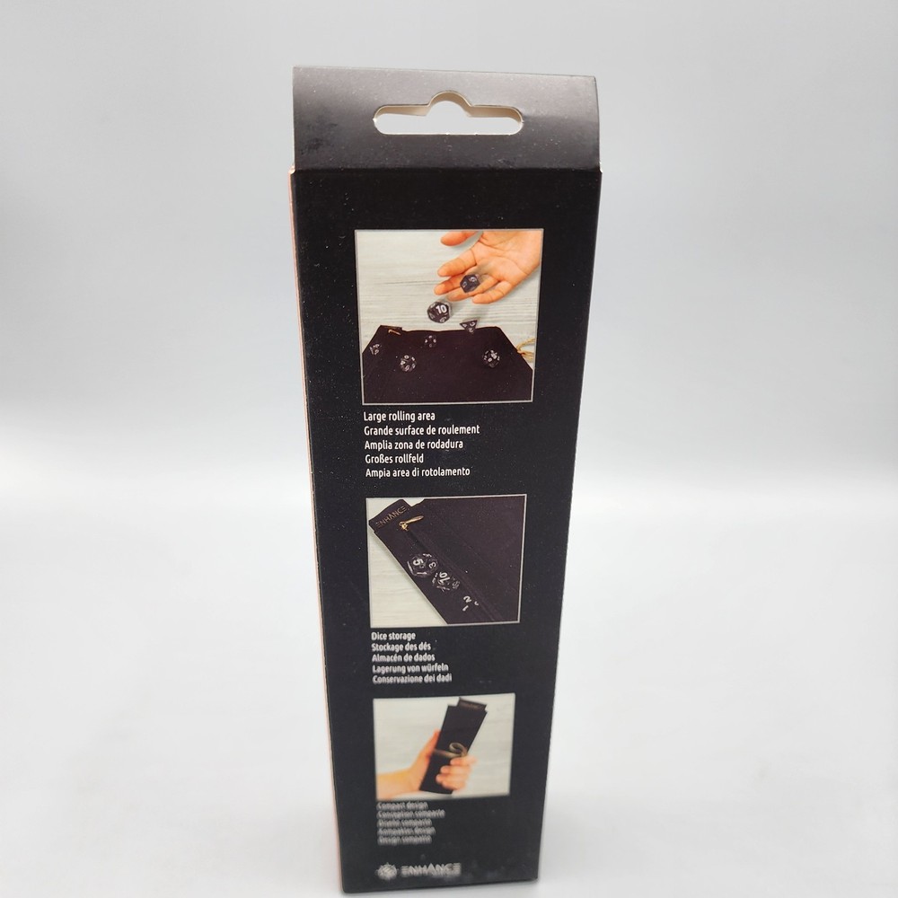 ENHANCE Roll on a Scroll™ Dice Rolling Mat & 7pc Acrylic Dice Set / NEW