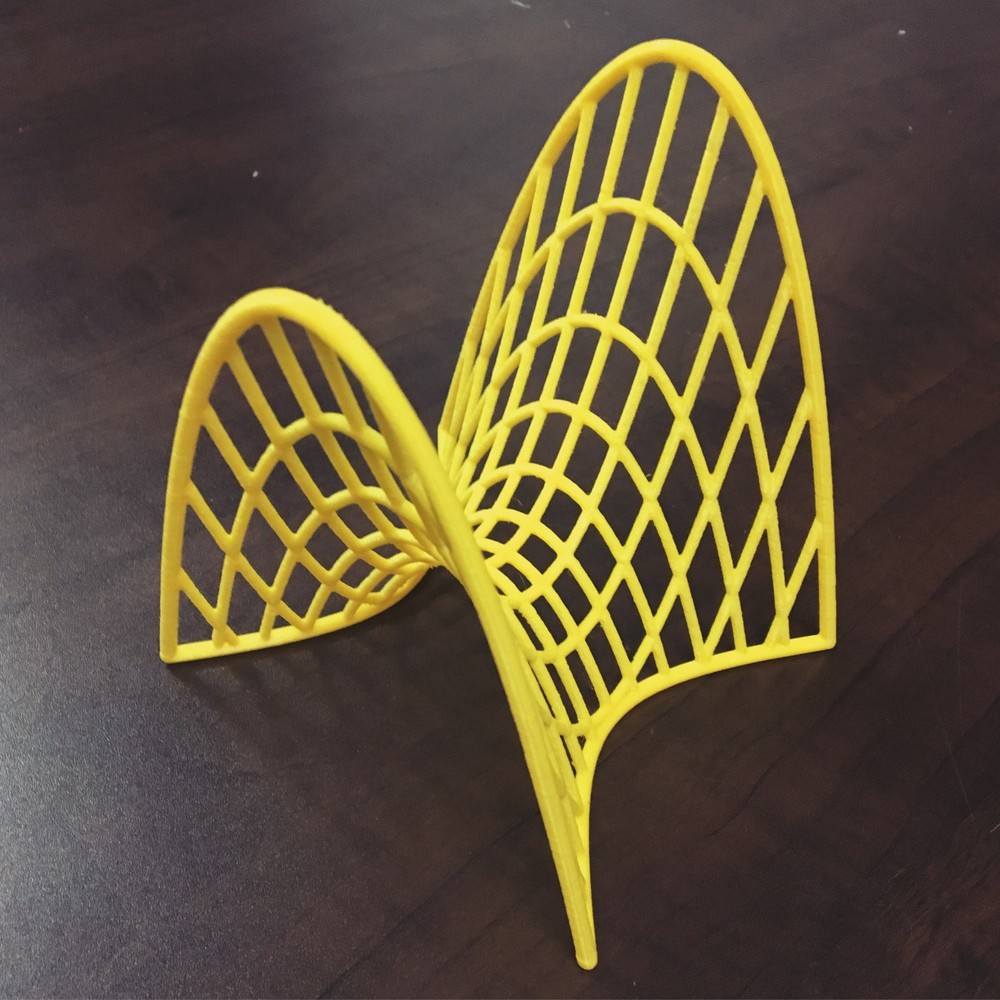 3D-printed Shape: Hyperbolic Paraboloid with Cross Sections - Math Art Sculpture