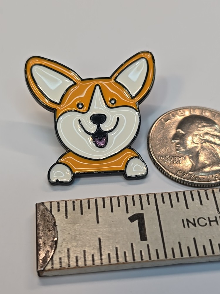 Corgi Dog Smiling Lapel Pin