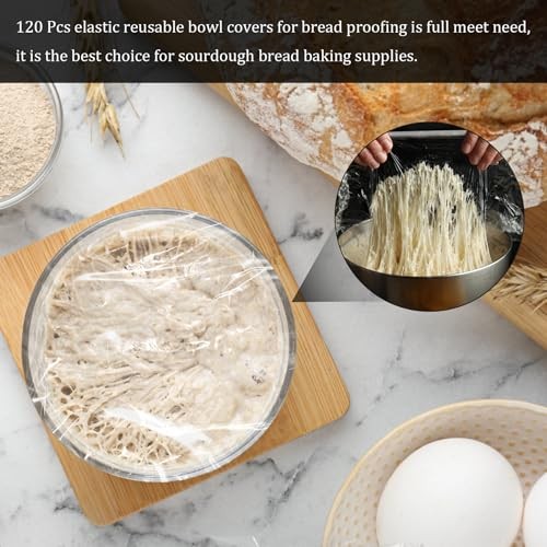 PCS Reusable Bowl Covers for Bread Proofing, Elastic Plastic Covers for 120