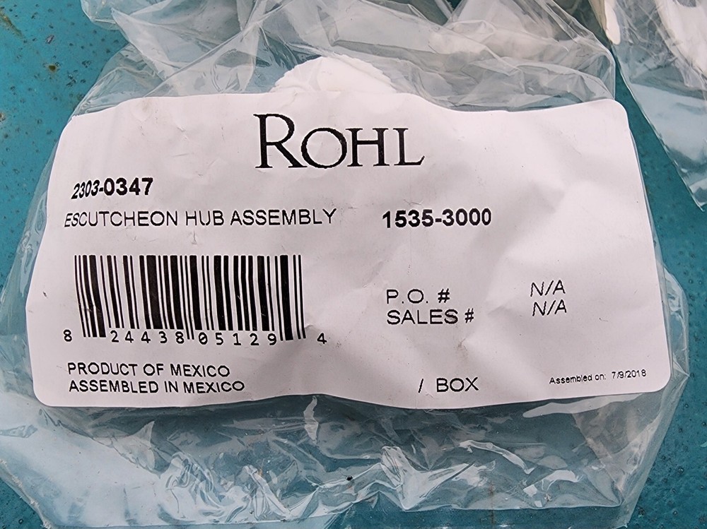 New ROHL 2303-0347 Escutcheon Hub Assembly With Extra Ring Intermediate Handle
