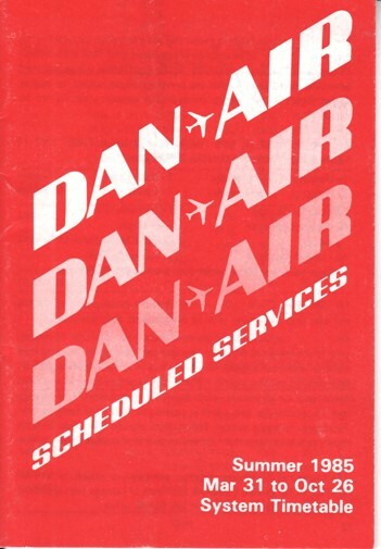Dan-Air timetable 1985/05/31 (UK)