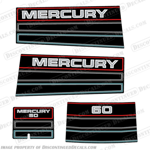 Fits Mercury 60hp Outboard Engine Decals 1993 - 1995