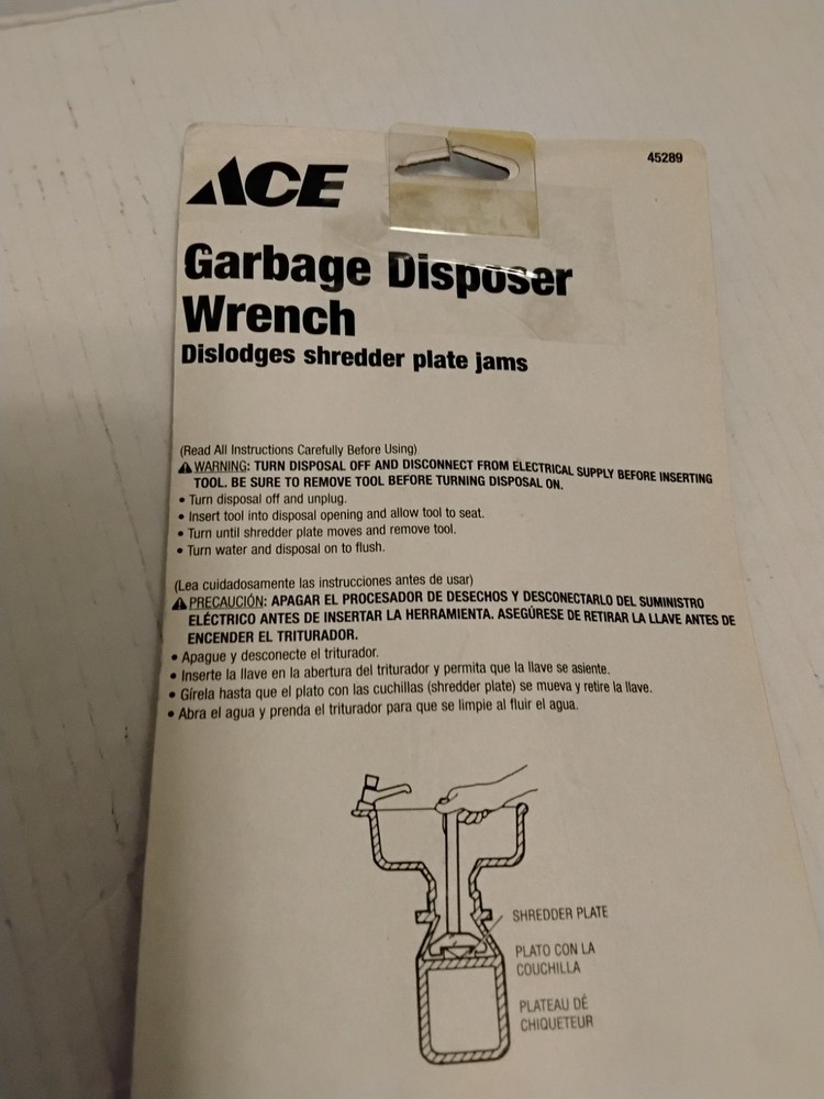 ACE GARBAGE DISPOSAL WRENCH. NEW! SAVE$$