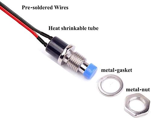 Momentary Push Button Switch,Mini Button Switch with Pre-soldered 20AWG