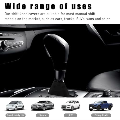 Car Shift Boot Cover, Waterproof Canvas Fabric Manual Automatic Shift Black