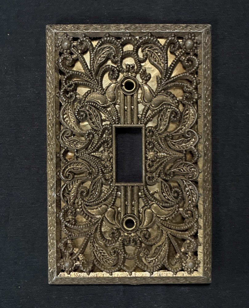 vintage brass switch plate cover W/reflective Back