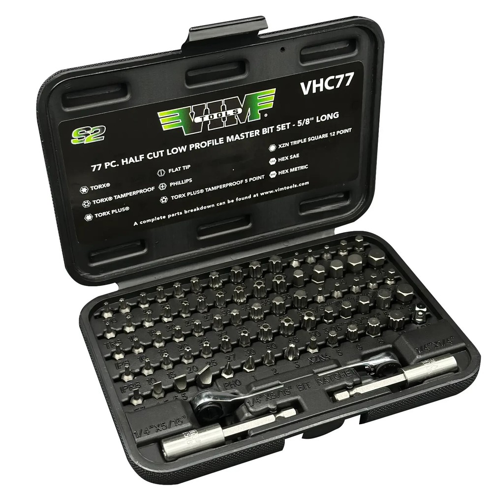 VIM TOOLS VHC77 77 Piece Half Cut Bit Set Brand New!